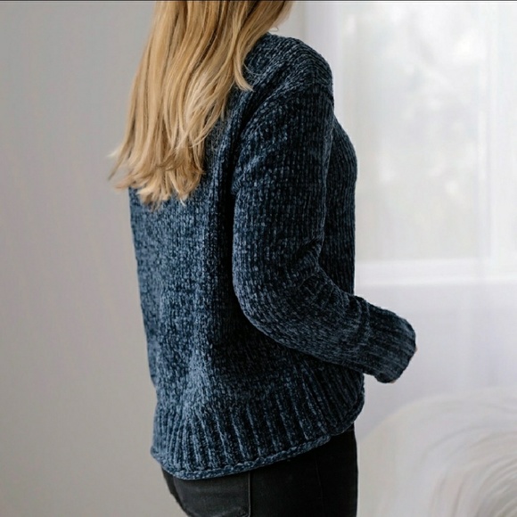 Jewel Blue Chenille Sweater - Picture 3 of 6